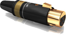 VIABLUE T6S Gold Plated 24k 3 Way Female XLR Connector Ø12mm Black (Unit) -  Audiophonics