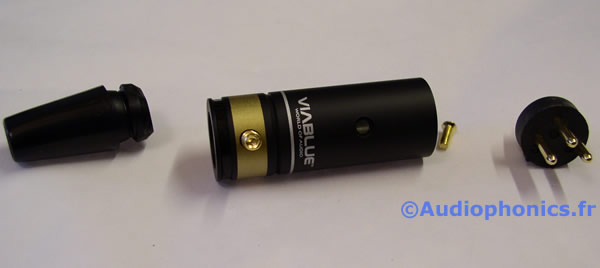 VIABLUE T6S Gold Plated 24k 3 Way Male XLR Connector Ø12mm Black (Unit) -  Audiophonics