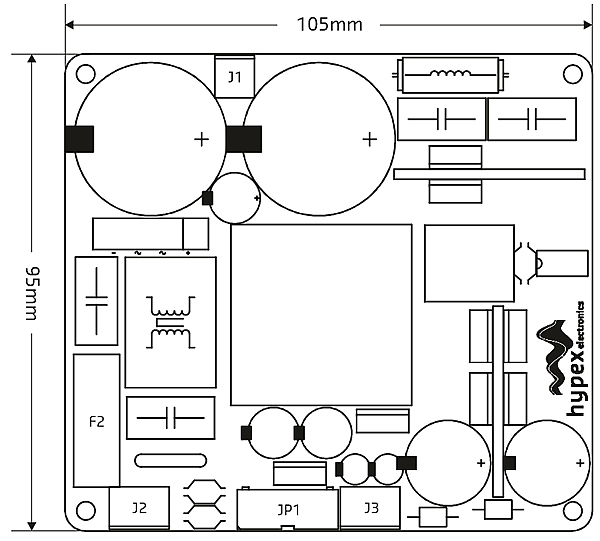 HYPEX SMPS1200A180 Module d'Alimentation à Découpage 1200W 2x46V