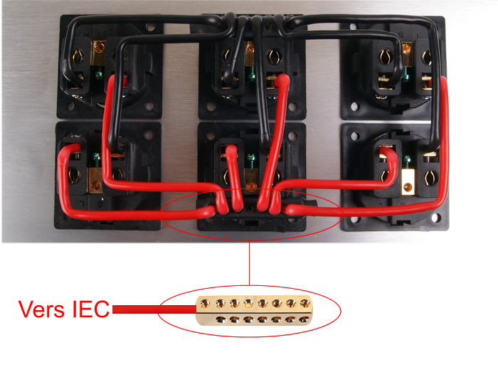 Audiophonics - Multiprise 6 Ports Schuko Qualité Professionnelle 1.3m Noir