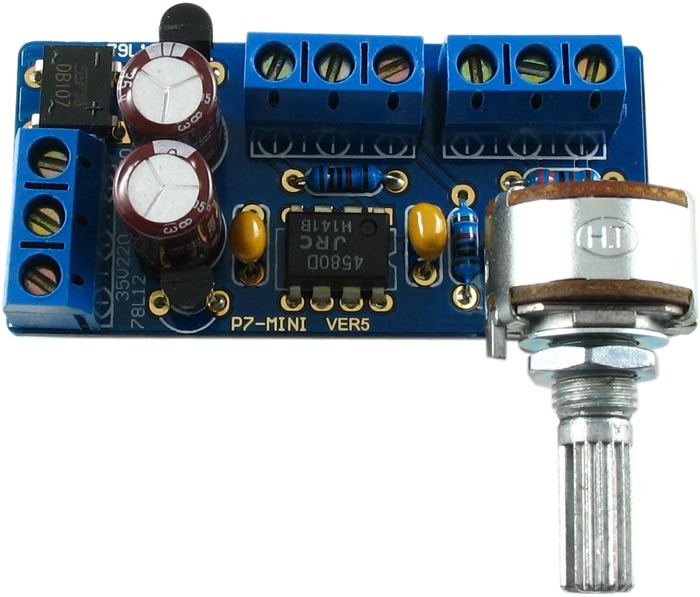 LJ P7 Mini Preamplificateur Stéréo AOP JRC 4580 D - Audiophonics