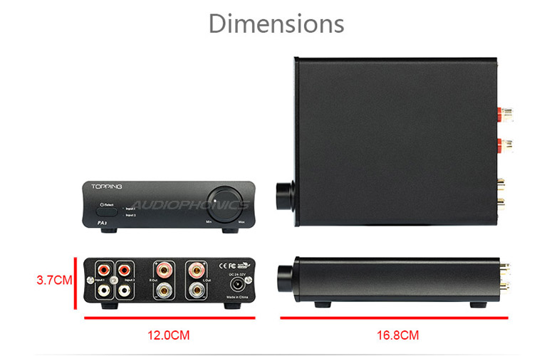 Dimensions Topping PA3