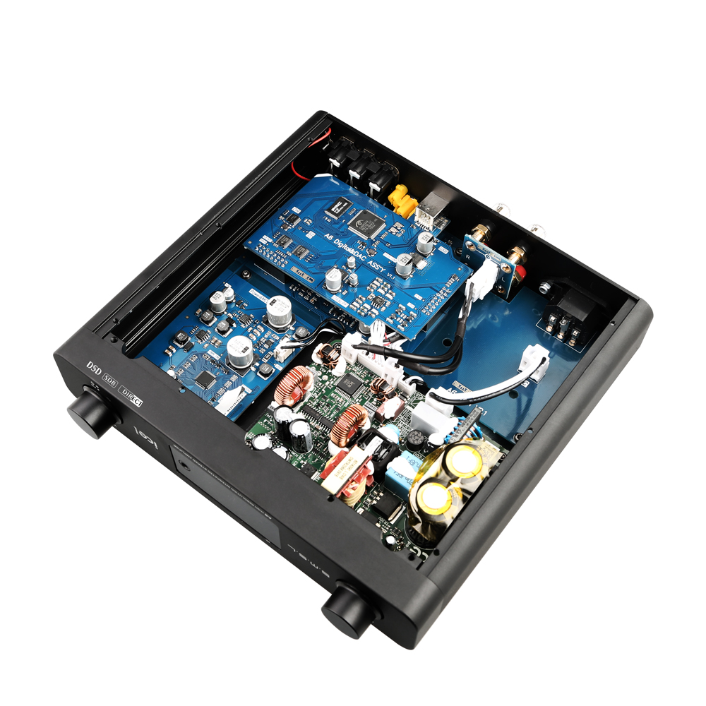 SMSL A6 ICEPower Amplifier 32bit 384khz Phono Input 2x50W 4 Ohm Audiophonics