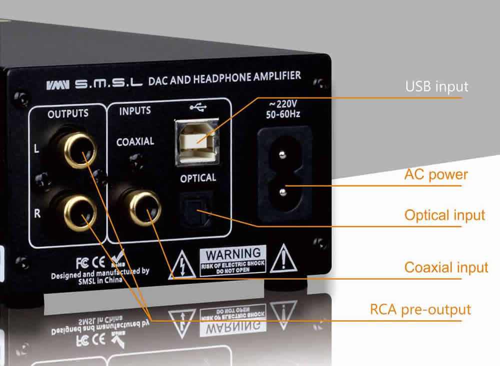 SMSL M7 Connectique arrière