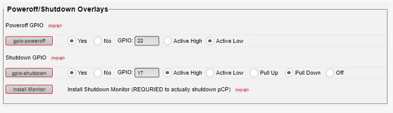 Power controller overlays settings