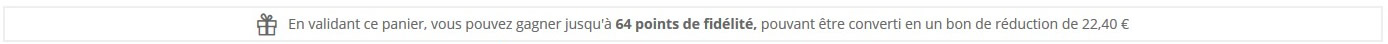 Points de fidélité dans panier
