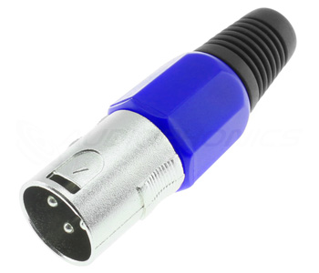 Dynavox Connecteur XLR Mâle 3 Pôles Ø8mm Bleu (Unité)