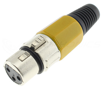 Dynavox Connecteur XLR Femelle 3 Pôles Ø8mm Jaune (Unité)