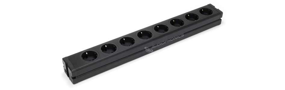 Multriprise DIY Aluminium 8 Ports Schuko Noir