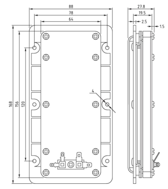 Dimensions PT2C-8 Dayton Audio