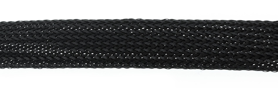 Gaine tressée extensible Nylon (PET) 15-25mm Noir