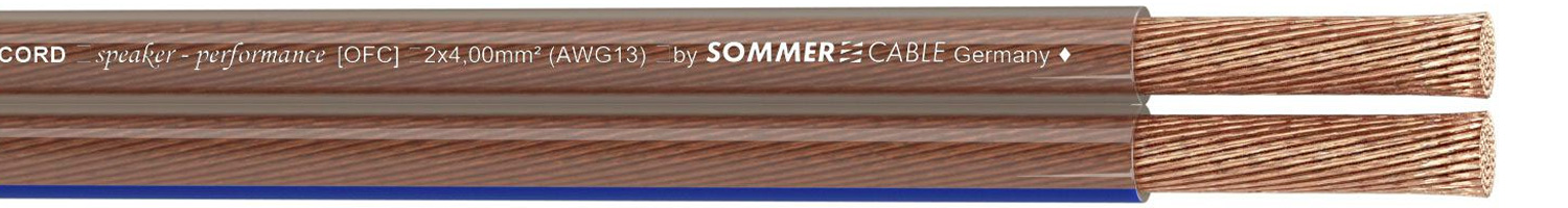 Sommercable Twincord Câble^Haut-Parleur Cuivre OFC 2x4mm²
