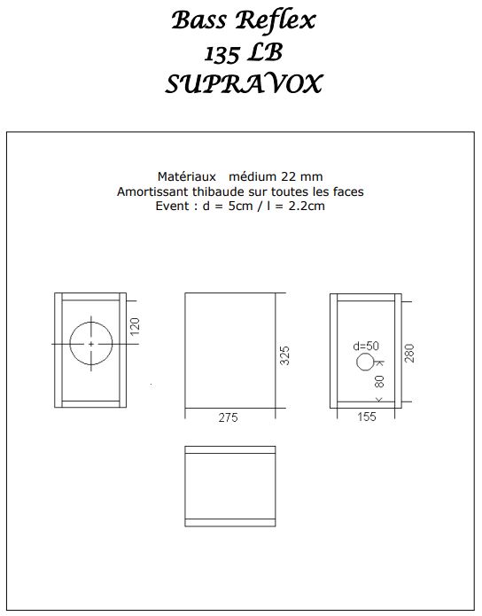 Supravox 135 LB Kit DIY Haut Parleur Bass Reflex