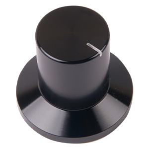 K022B Bouton Aluminium Massif 30x18x28mm Ø6mm Noir