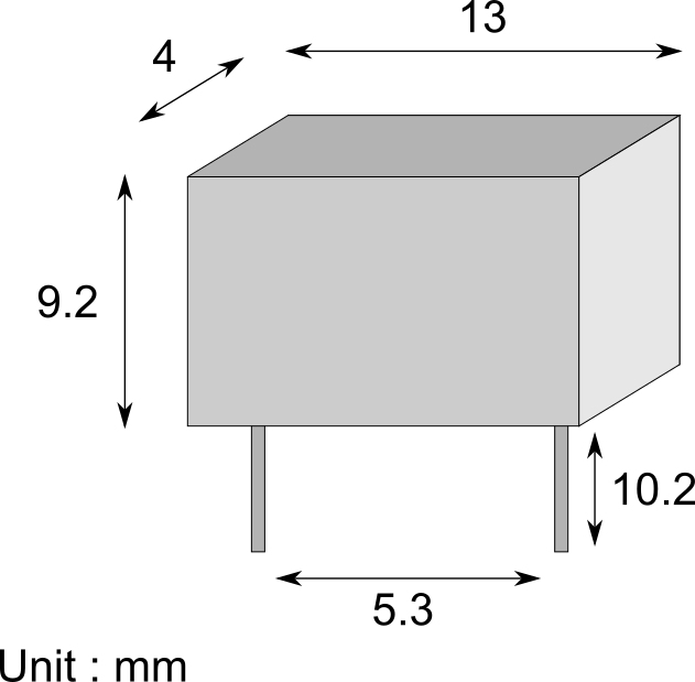 Schema dimensions condensateur entraxe pas connecteurs