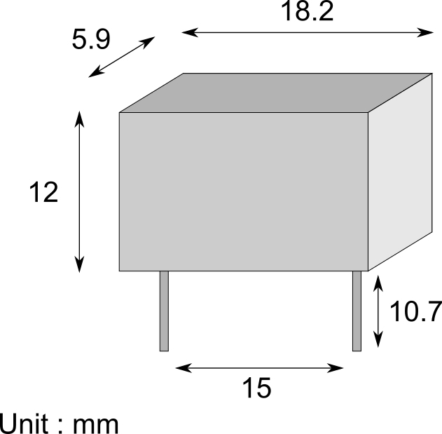 Schema dimensions condensateur entraxe pas connecteurs