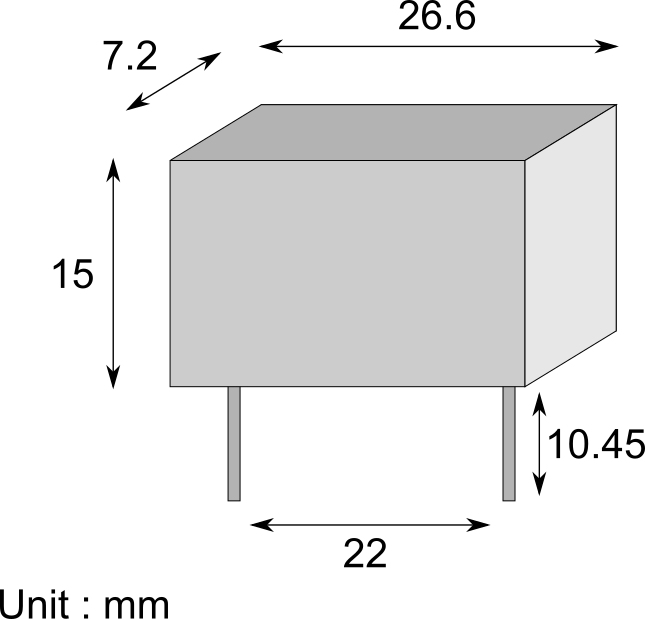 Schema dimensions condensateur entraxe pas connecteurs