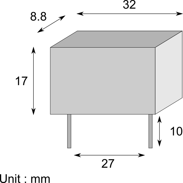 Schema dimensions condensateur entraxe pas connecteurs