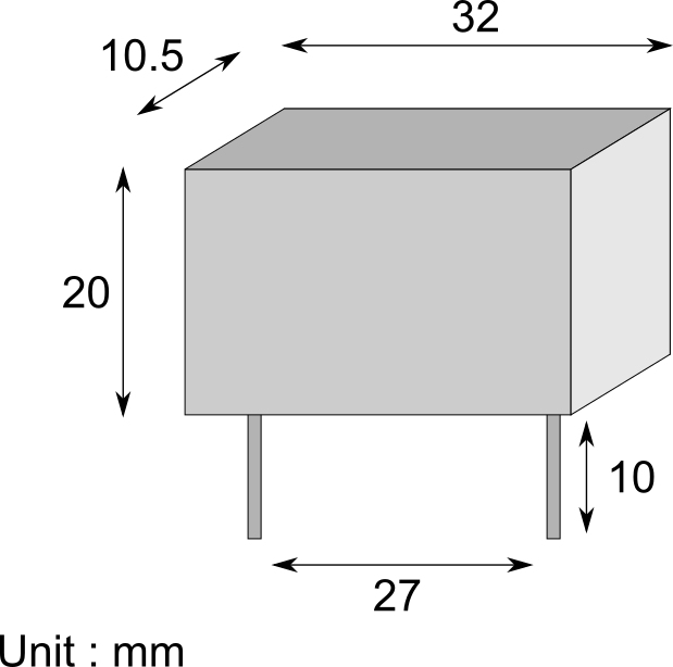 Schema dimensions condensateur entraxe pas connecteurs