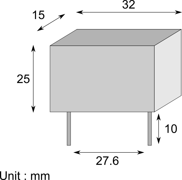 Schema dimensions condensateur entraxe pas connecteurs