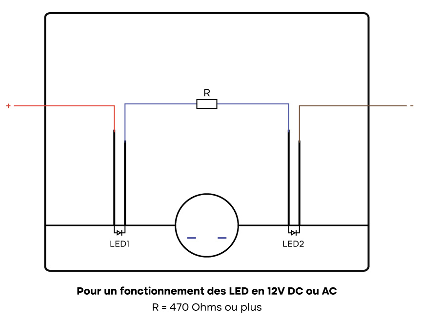 Schéma alimentation LEDs vumètre