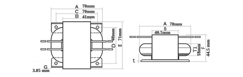 Transformateur R-Core 30VA 2x115V vers 2x15V 1A