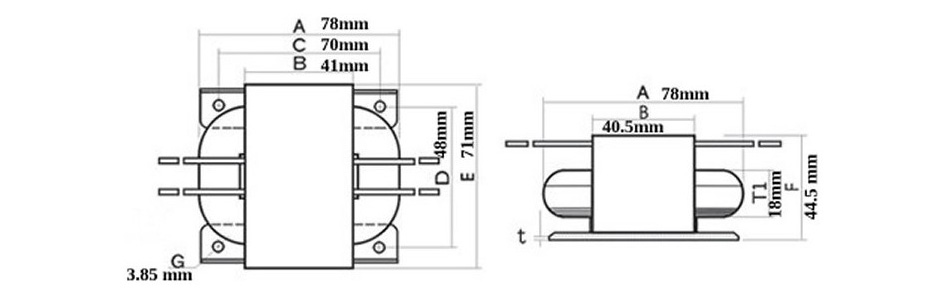 Transformateur R-Core 30VA 9V-0-9V 0.2A + 9V 0.2A + 6.3V 2A + 240V 0.05A