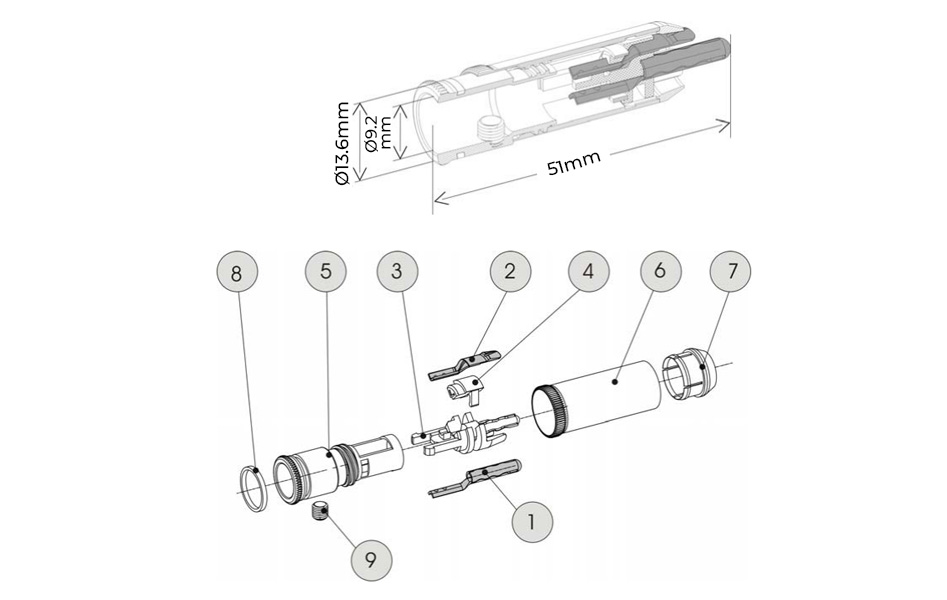 WBT-0102Ag Connecteurs RCA Nextgen Argent 75Ω Ø9mm (Set x4)