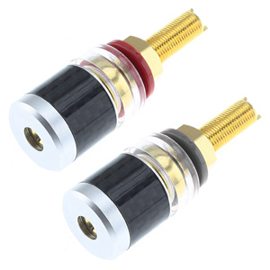 Elecaudio BP-207 Borniers isolés Carbone / Or 24k Ø5.5mm (La paire)