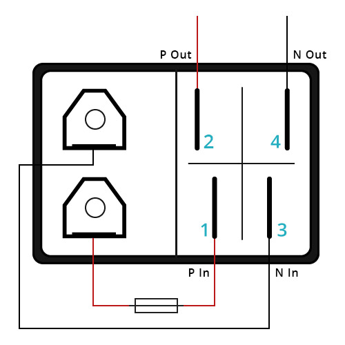 Interrupteur à bascule Lumineux rouge IEC C8 ON-OFF 250V 2.5A Noir