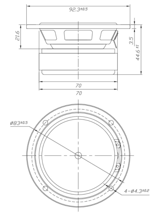 Dayton Audio DS90-8 Dimensions