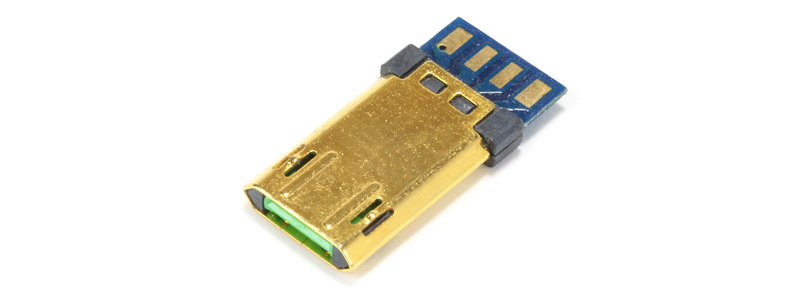 Connector Male Micro USB Reversible Gold Plated