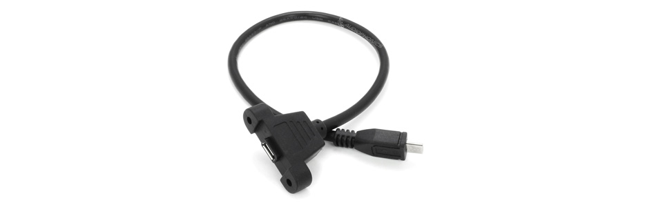 Passe Cloison Micro USB-B Mâle vers Micro USB-B Femelle 30cm