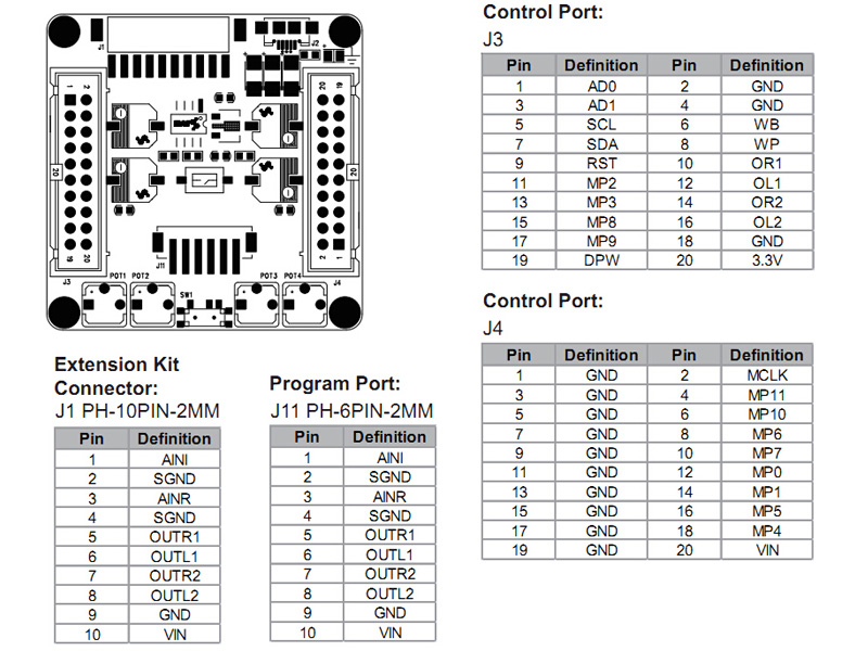 Wondom ADAU1701 Compact DSP Module for Active Filtering RCA Board