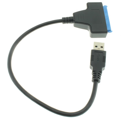 Câble adaptateur SATA III vers USB 3.0 Noir 0.25m - Audiophonics