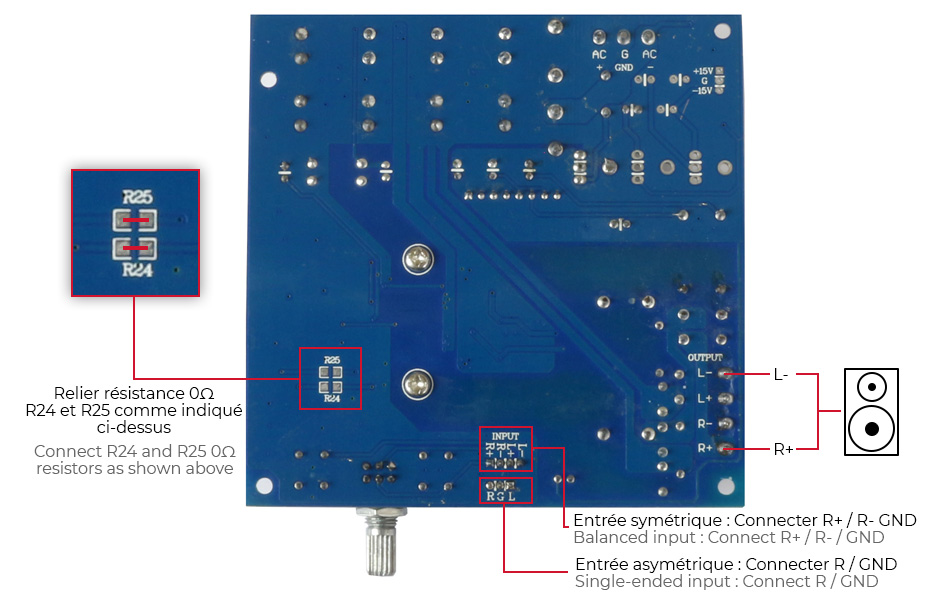 Schéma câblage BTL FX-Audio M-DIY TDA8950