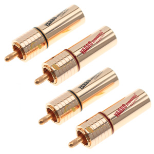 Yarbo RCA-012BW Connecteurs RCA Mâles Plaqués Cuivre Or 24k Ø8.5mm (Set x4)