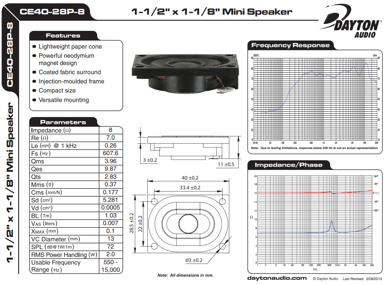 Dayton audio CE40-28-P