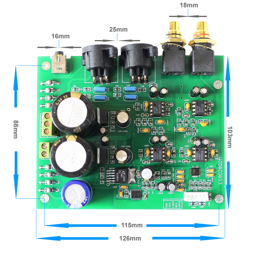 DAC ES9028Q2M I2S 32bit 384kHz DSD