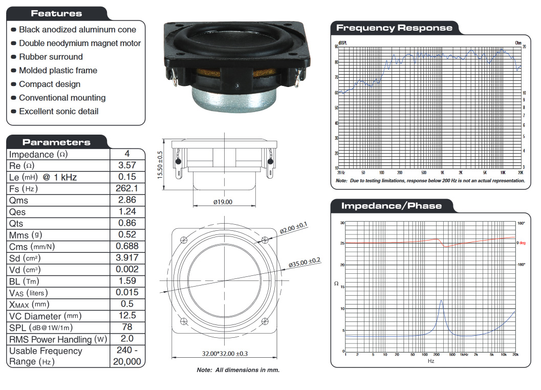 Dayton audio CE32A-4 mini haut parleur