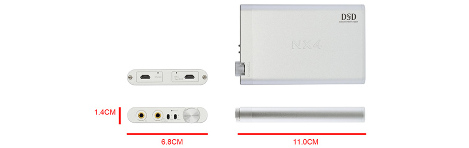 Topping NX4DSD DAC USB Amplificateur Casque sur Batterie ES9038Q2M 32bit 768kHz Noir