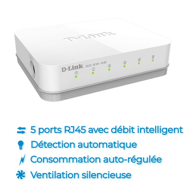 Audiophonics - Convertisseur Switch Ethernet 8x RJ45 1x Fibre Optique