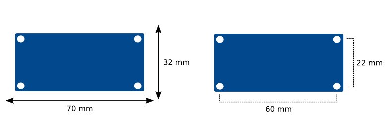 Size and spacing Bluetooth Module