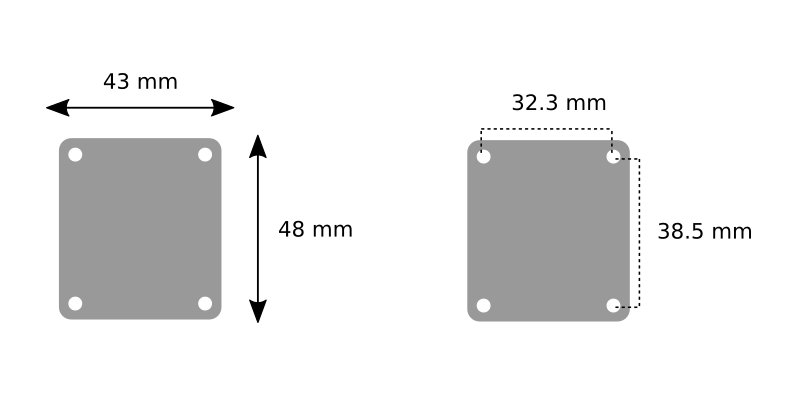 entraxe et dimensions interface HDMI vers I2D