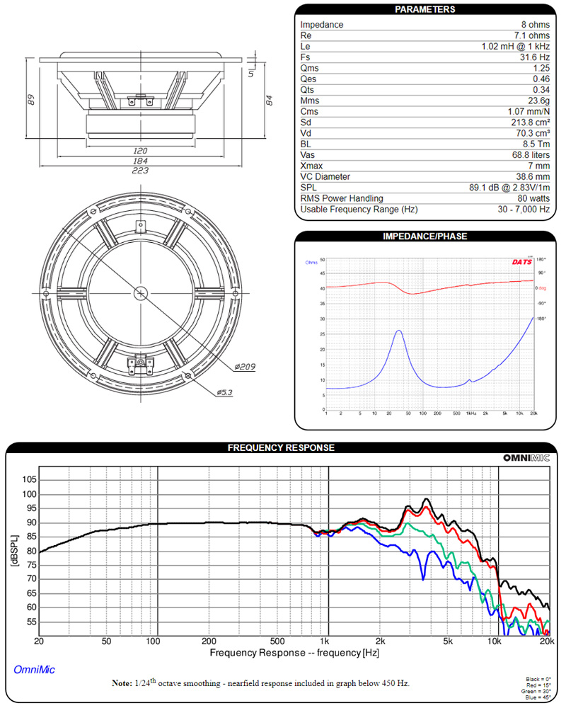 Dayton Audio RS225P-8A