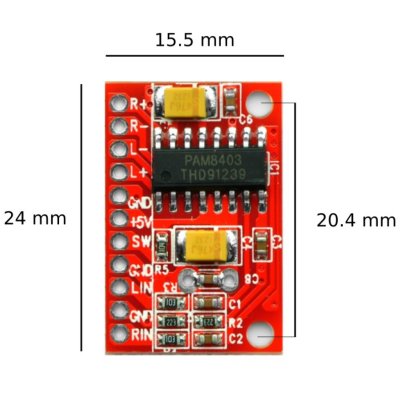 Chip PAM8043 miniature amp