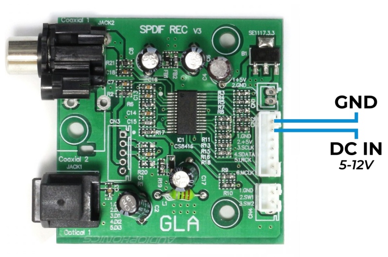 Schéma alimentation carte interface entrée SPDIF