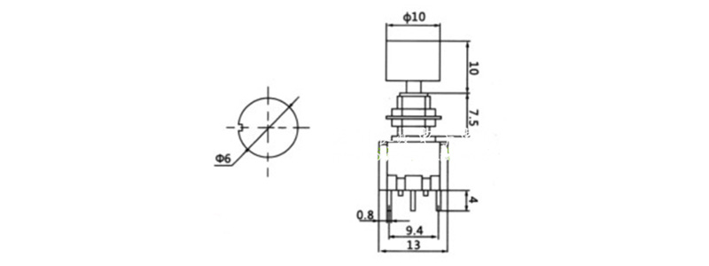 bouton poussoir ON-ON DPDT