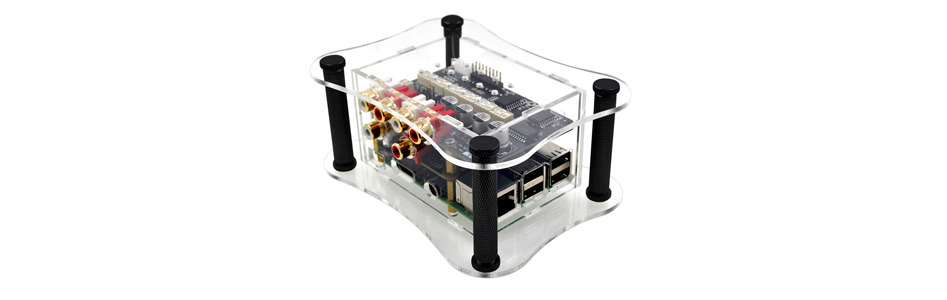 boitier acrylique pour allo boss dac, raspberry pi et allo relay attenuator