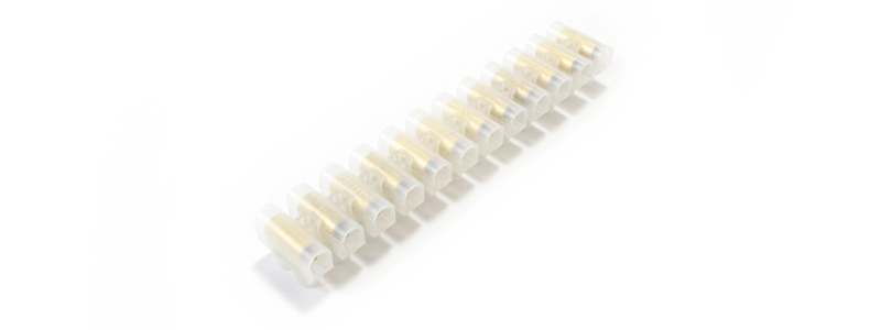 Barrette Domino 12 connecteurs, 4-10mm², transparent